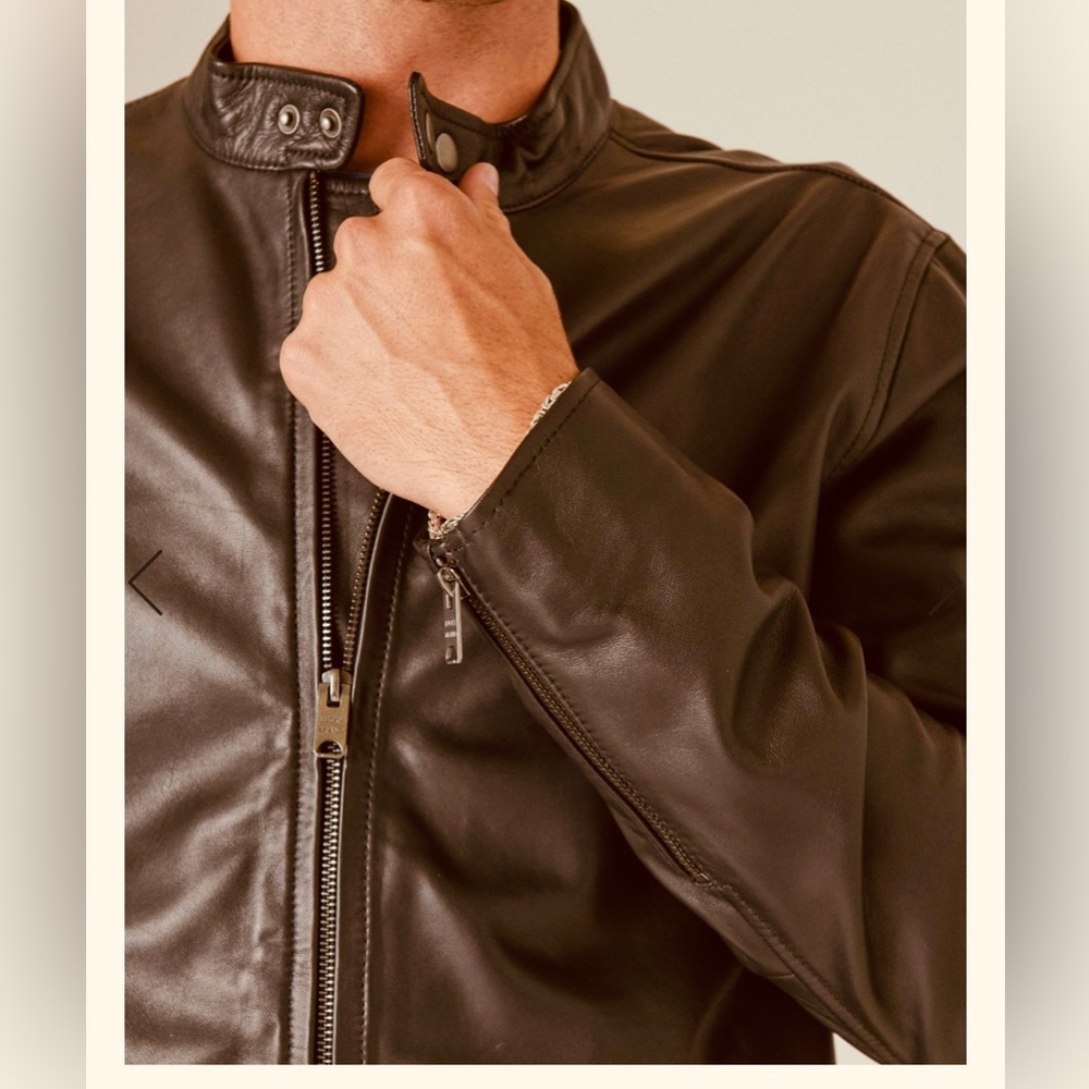 Lucky Brand Leather Bonneville Racer Jacket in XL - Picture 11 of 13